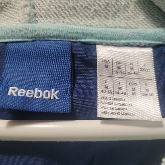 Reebok Light Blue with White Accent Zippered Hoodie M - Picture 3 of 6